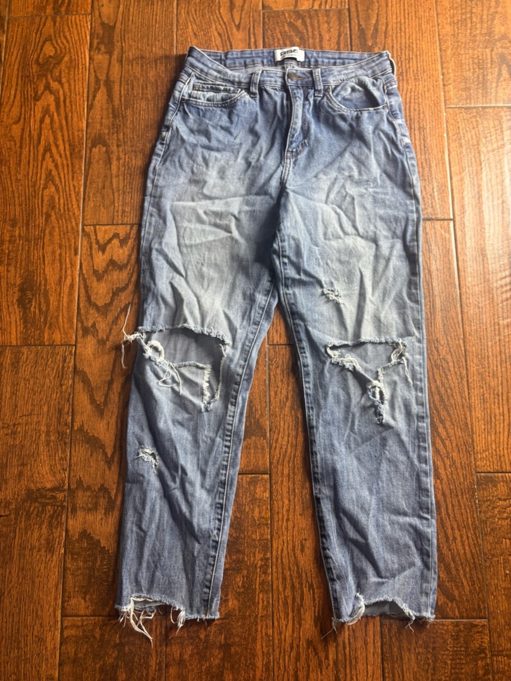 RSQ Light Blue Distressed Straight Leg Jeans